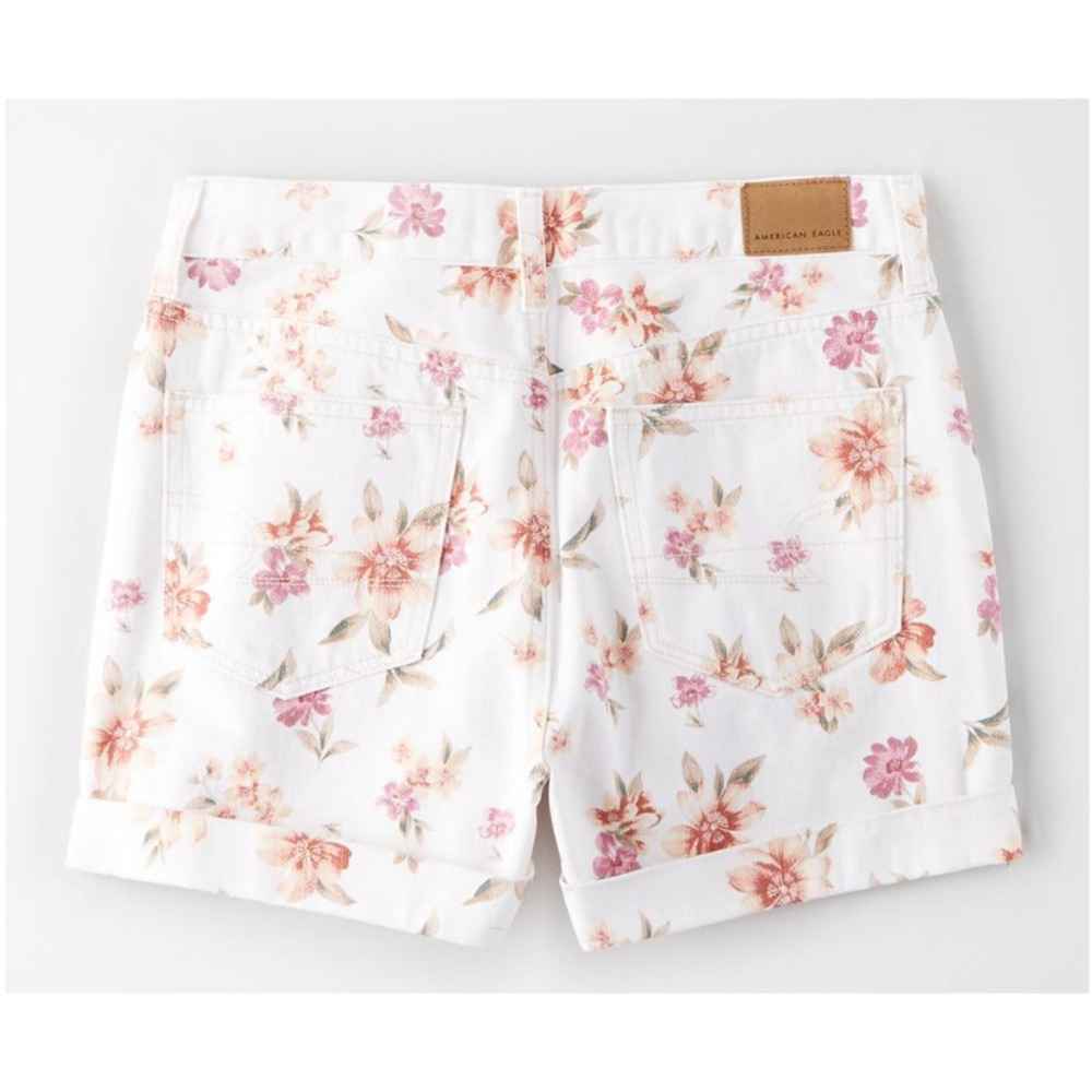 American Eagle Floral Denim High Rise Mom Shorts | Womens 8 | NWT - Picture 3 of 5